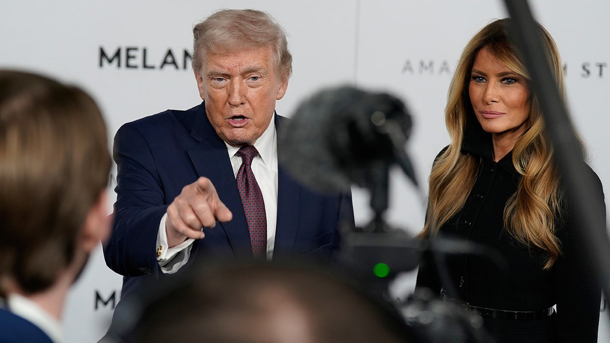 Trump and the first lady arriving for the premiere of "Melania" at the Kennedy Center