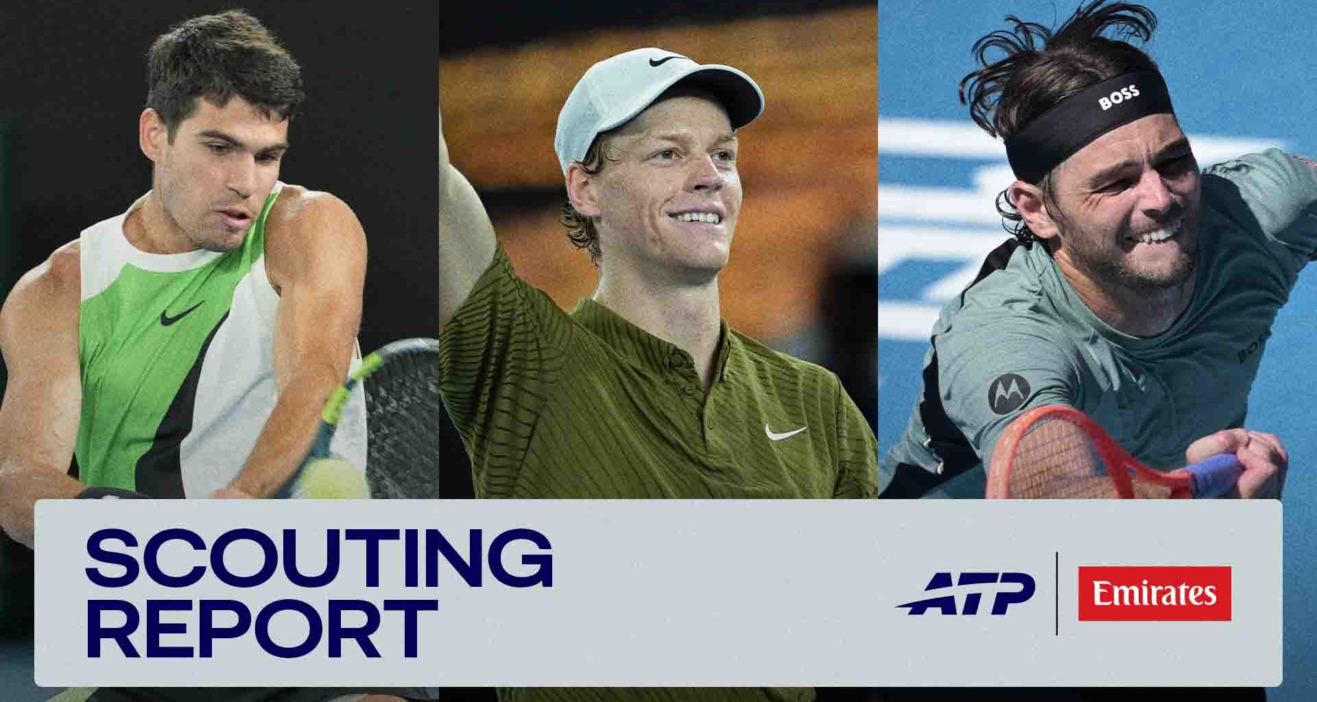 Carlos Alcaraz, Jannik Sinner and Taylor Fritz are in action on the ATP Tour this week.