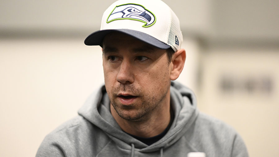 Seattle Seahawks Klint Kubiak oc offensive coordinator Las Vegas Raiders head coach...