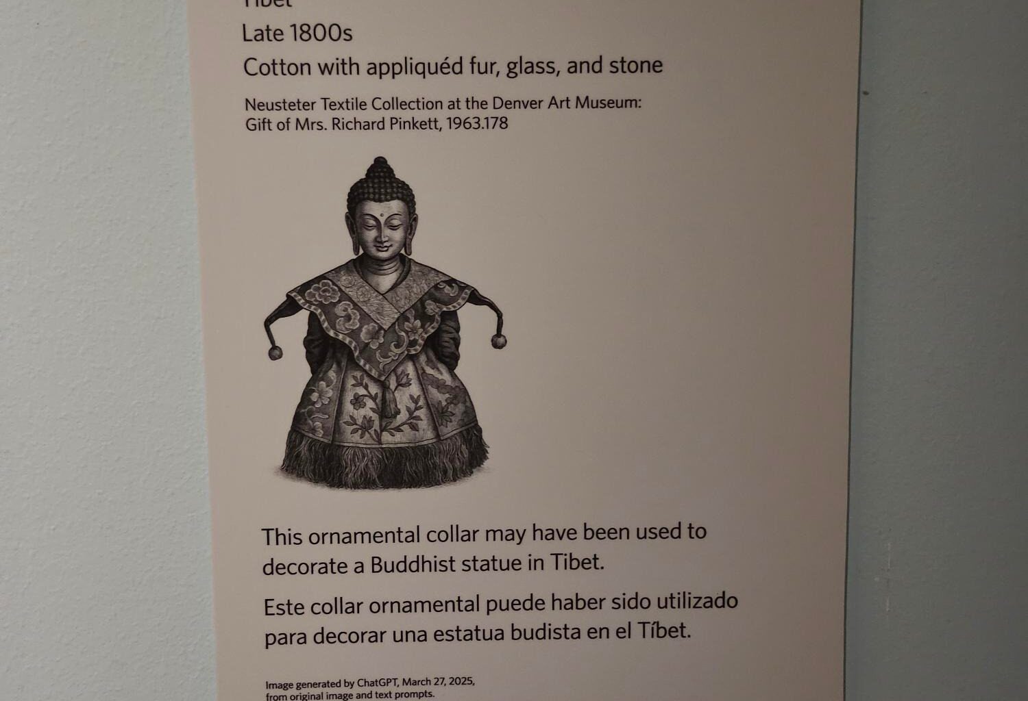 A label with an AI generated image