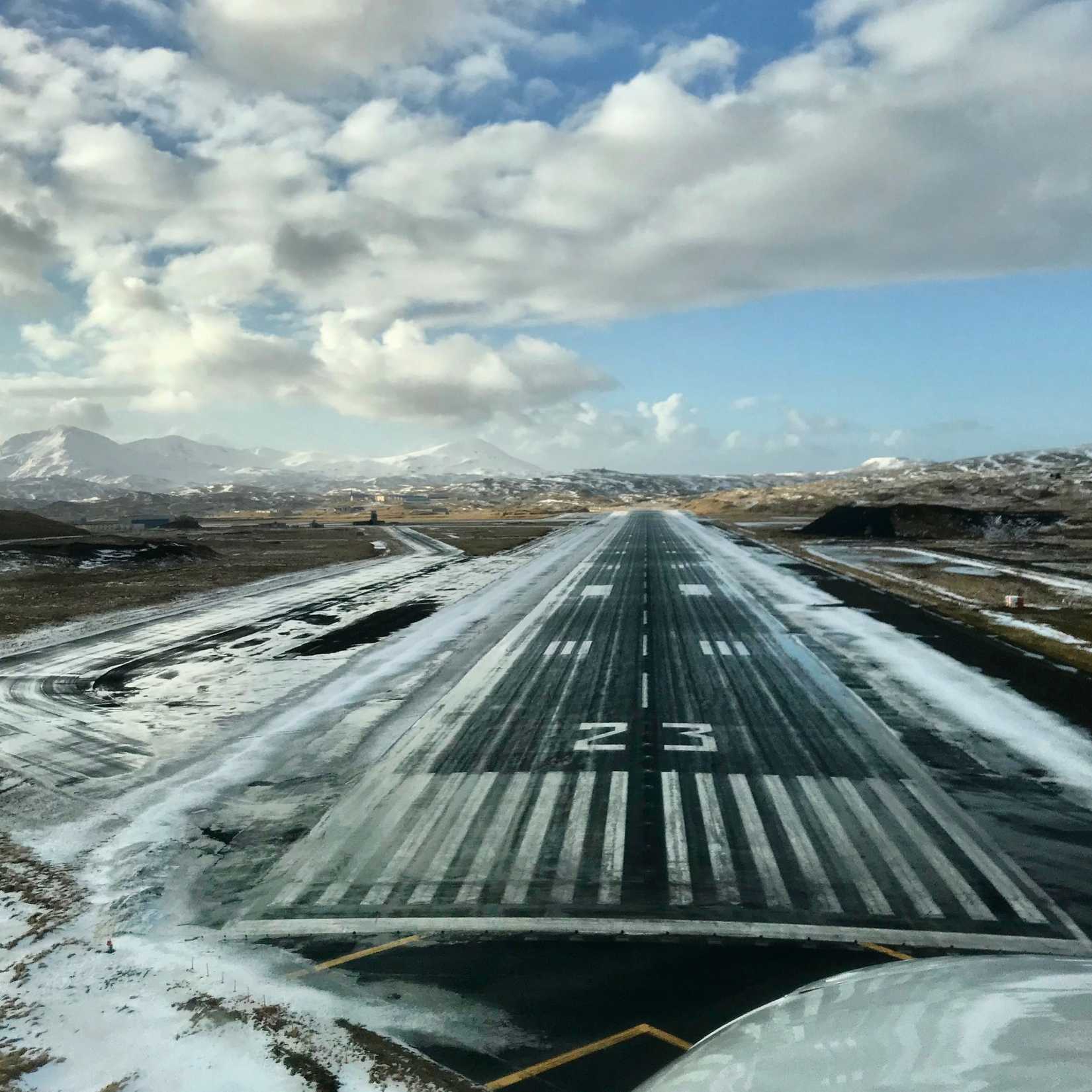 A View Of The Runway At Adak Airport