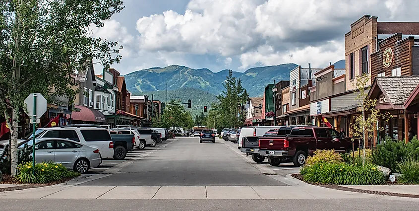 The Main Street in Whitefish, Montana.