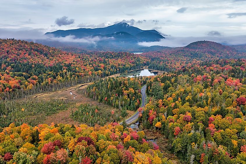 Fall colors in Adirondack Park, New York.