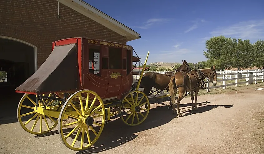 Carriage and horses at historic Fort Robinson State Park, west of Crawford.