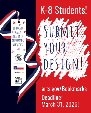 Image of a bookmark with text about the bookmark design challenge