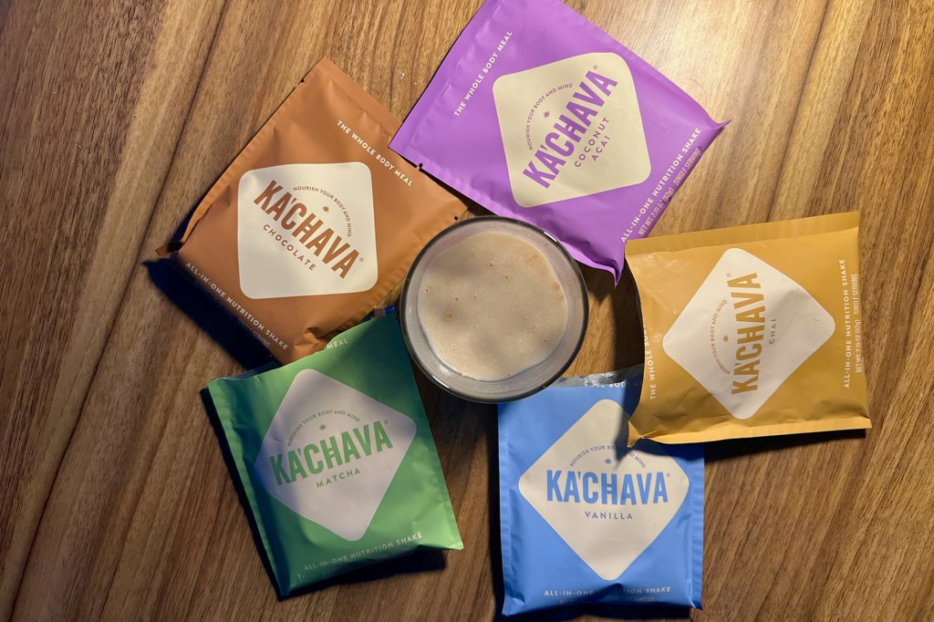 A group of packets with a drink in it