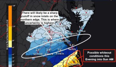Snow forecast updates for southeastern Virginia