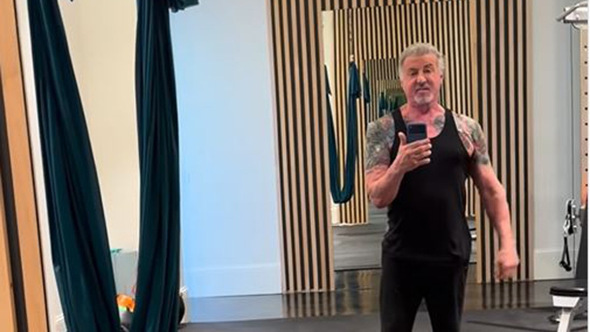 Stallone in the gym last month