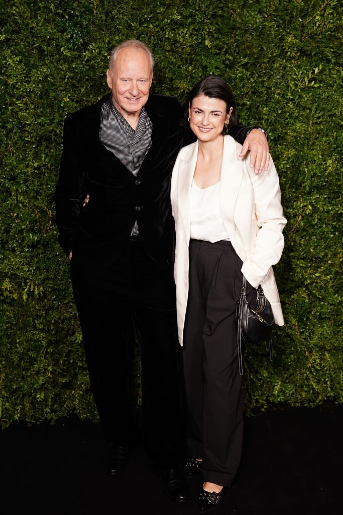 Stellan Skarsgard and Megan Everett-Skarsgard attend the 2026 Charles Finch and Chanel pre-BAFTA Party.