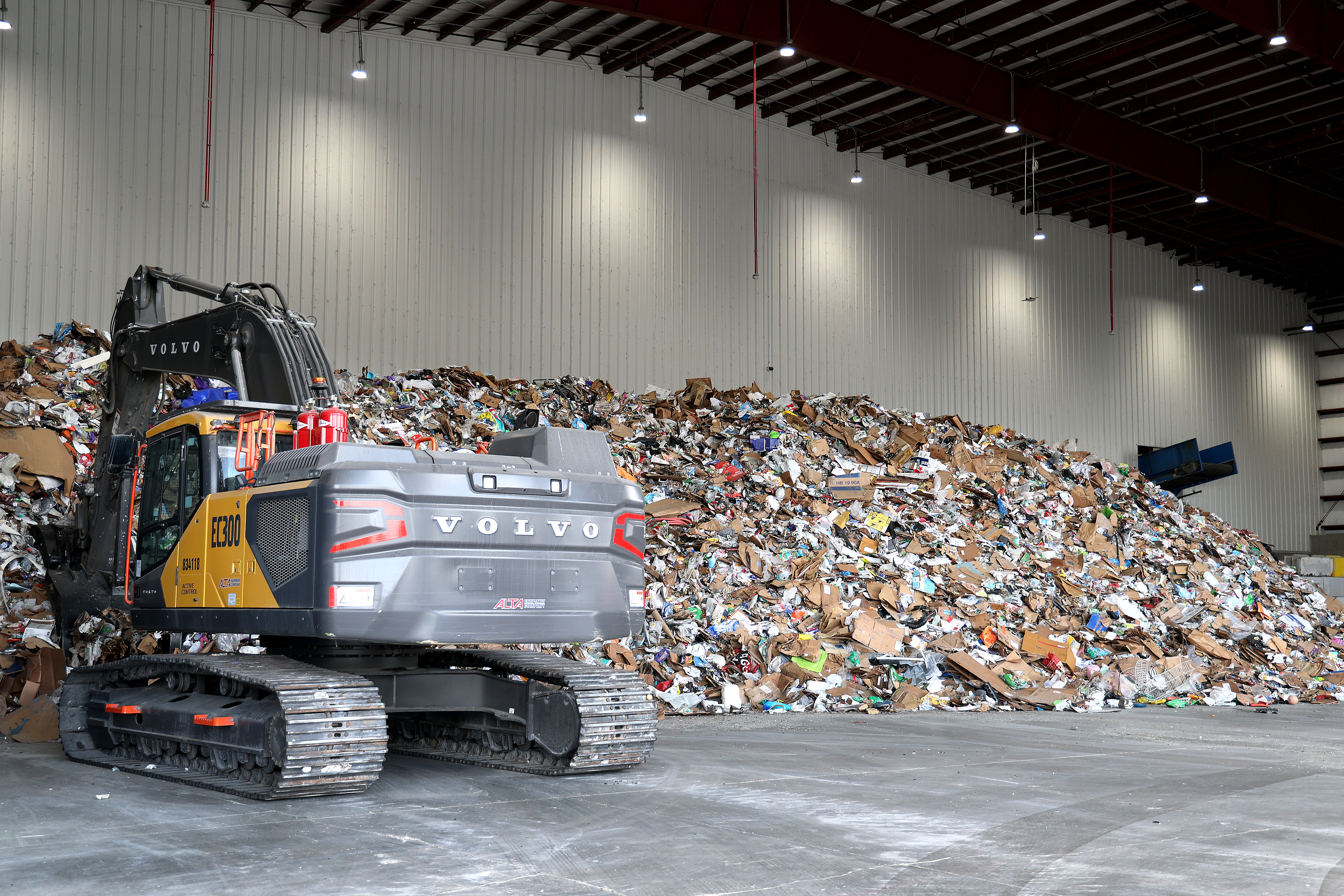 Recycling material is seen during a tour of WM's new facility in Pembroke Pines on Thursday, Feb. 19, 2026. (Carline Jean/South Florida Sun Sentinel).
