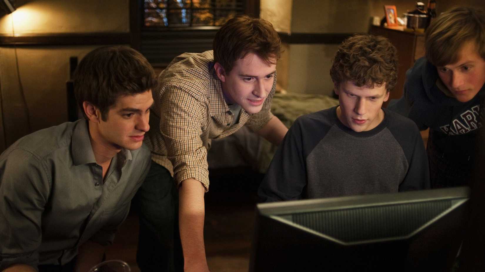 Andrew Garfield and Jesse Eisenberg in The Social Network