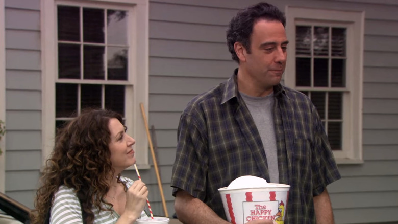 Brad Garrett'S Eddie Stark stands next to Joely Fisher's Joy Stark in Til Death