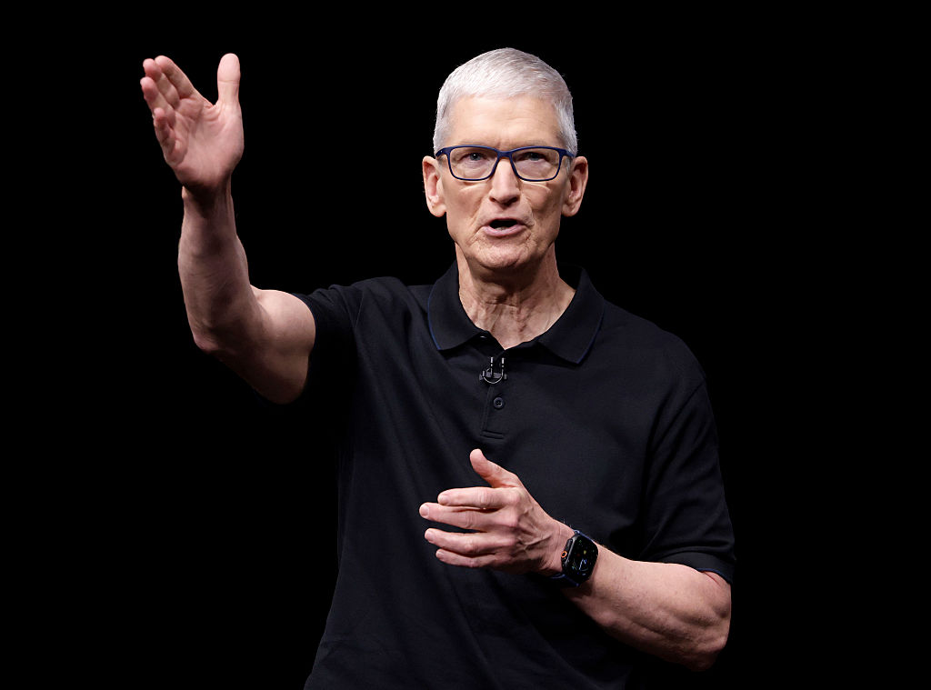 Apple CEO Tim Cook speaks during the keynote address at an Apple special event on September 09, 2025