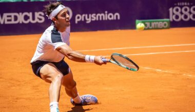 Tomas Martin Etcheverry in action in Buenos Aires on Friday.