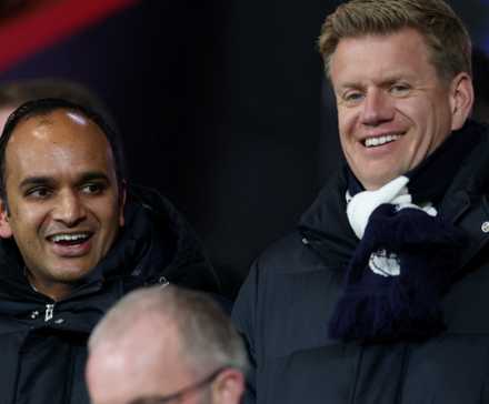 Tottenham chiefs Vinai Venkatesham and Johan Lange