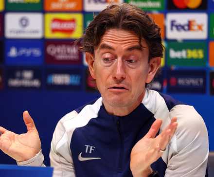 Tottenham Hotspur manager Thomas Frank during the press conference