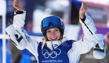 Freeski star Eileen Gu shakes off fall to qualify for women's slopestyle final at Winter Olympics