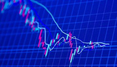 A line chart moving down and bottoming.