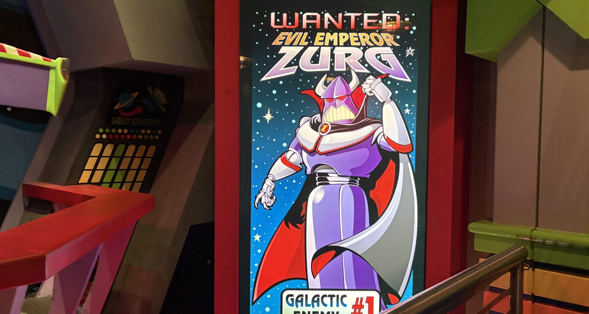 A colorful poster of Evil Emperor Zurg from Buzz Lightyear