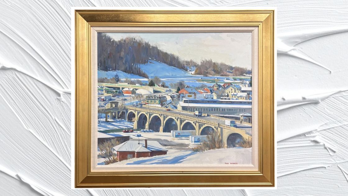 Painting of West Conshohocken looking from Conshohocken for sale on Ebay
