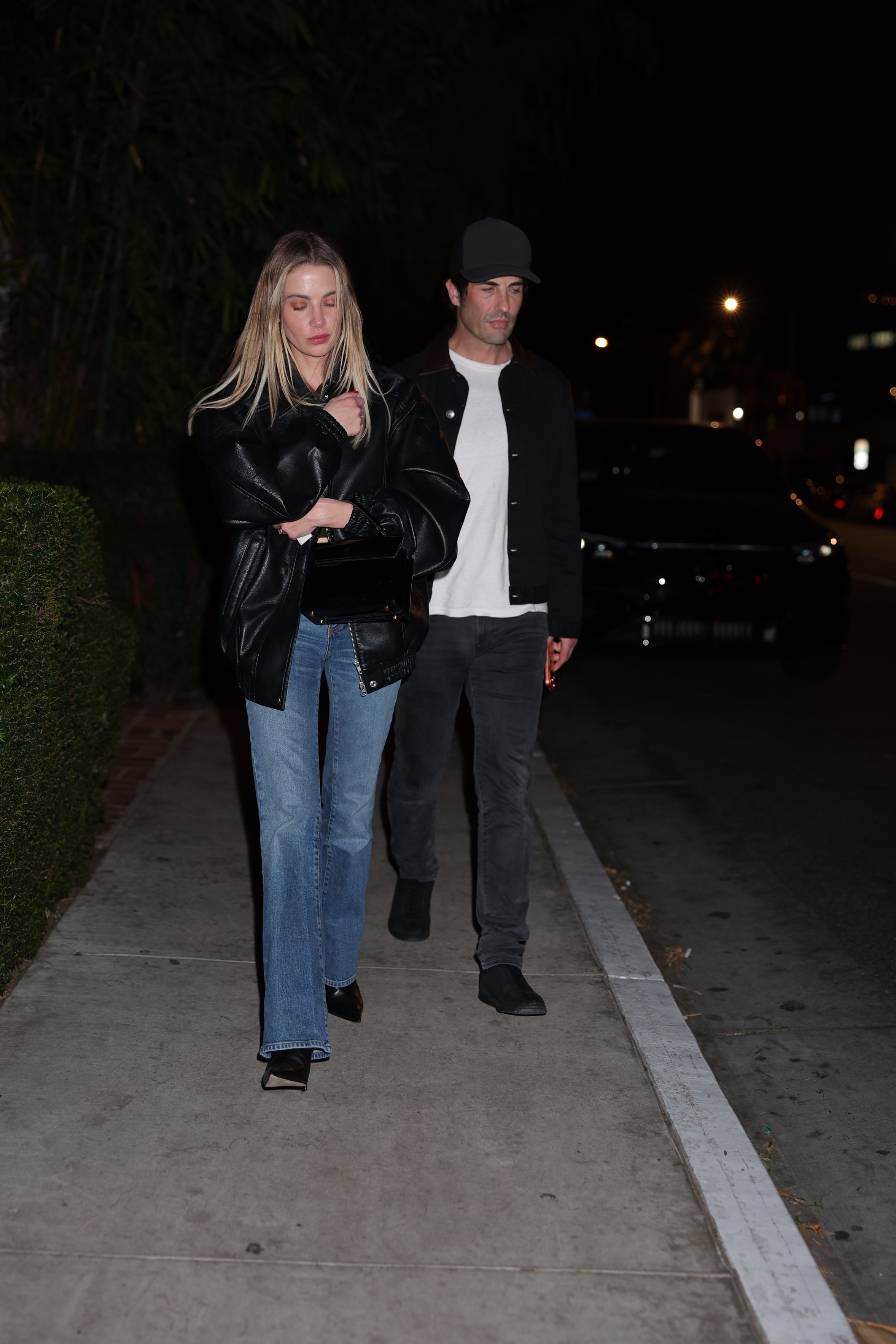 shley Benson and husband Brandon Davis are seen departing Brooks Naders birthday party