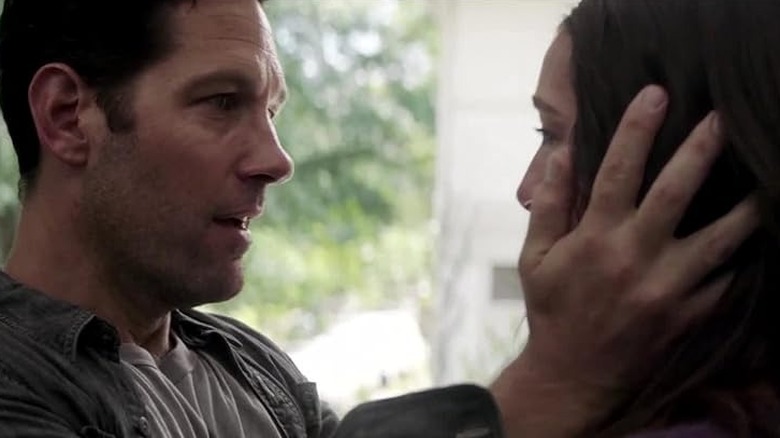 Paul Rudd as Scott Lang holding the face of Emma Fuhrmann as Cassie Lang in Avengers: Endgame