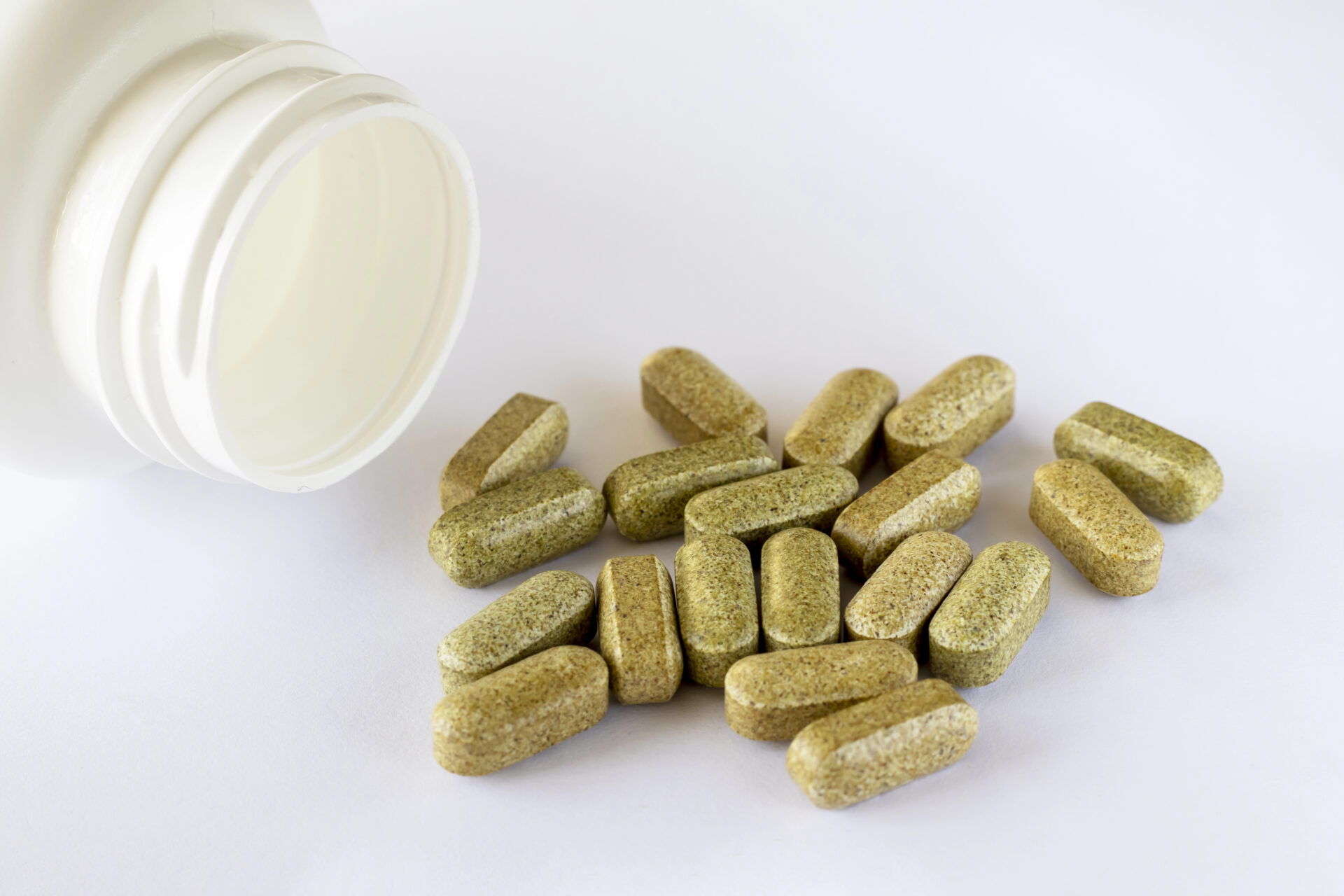 Women's supplements on the white table