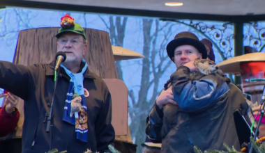 Woodstock Willie does not see his shadow on Groundhog Day 2026