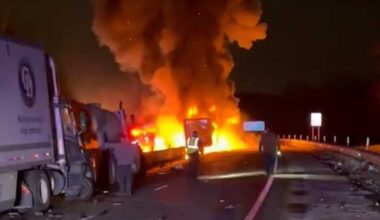 Wrong driver collides with tractor trailer, major back up on I-70