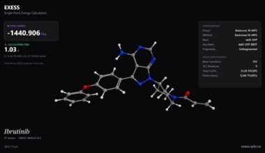 A 3D illustration of a molecule with hexagonal bonds all on a black background