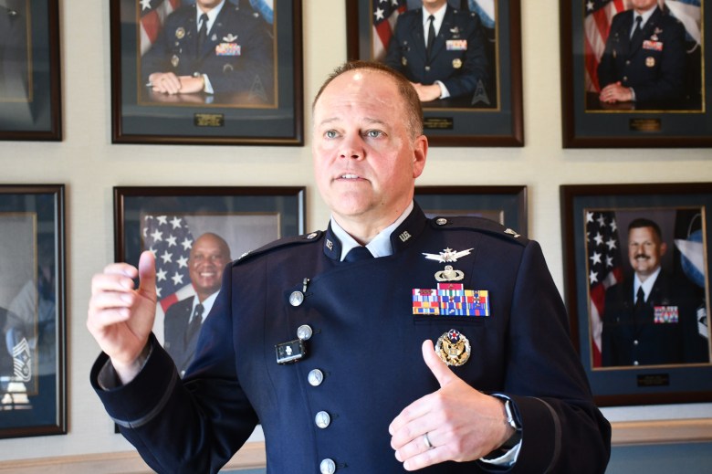 Col. James “Jim" Horne, Space Launch Delta 30 commander at Vandenberg Space Force Base, speaks to media after the State of Vandenberg presentation Thursday.