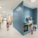 Kindergarten and Nursery Rosslauf / feld72 - Interior Photography, Kitchen, Shelving, Chair