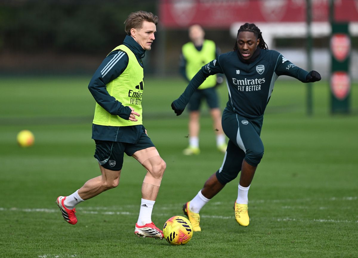 Martin Odegaard in Arsenal training