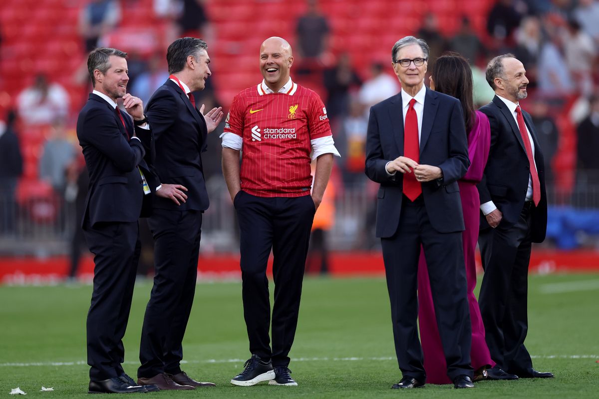 Arne Slot and members of the Liverpool hierarchy