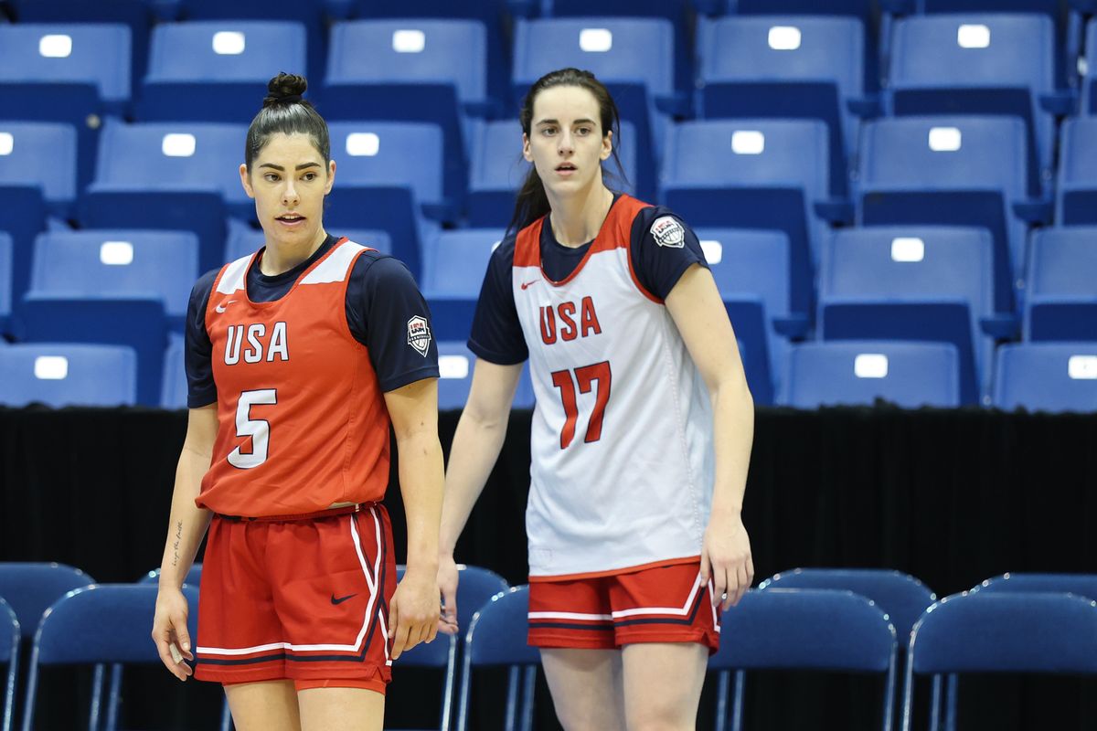 Caitlin Clark and Kelsey Plum were both caught doing the same thing after Team USA games