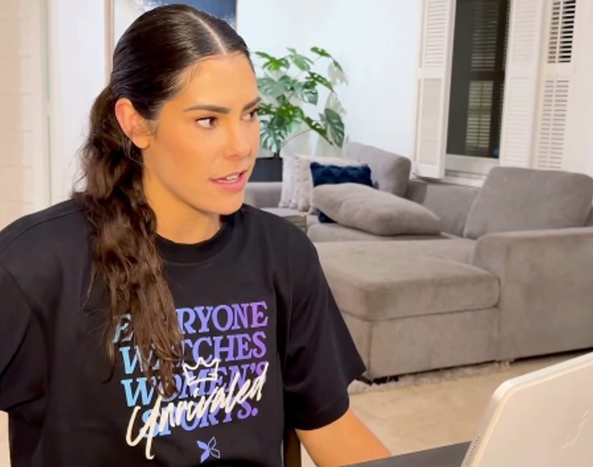 Kelsey Plum introduced her new AI 'twin' in a video posted to social media