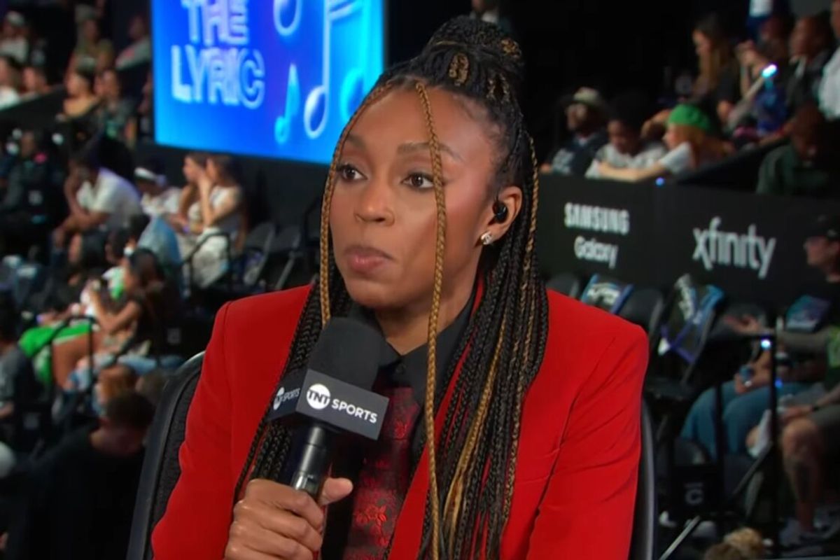 WNBA legend Renee Montgomery gives halftime analysis during the Unrivaled League Championship