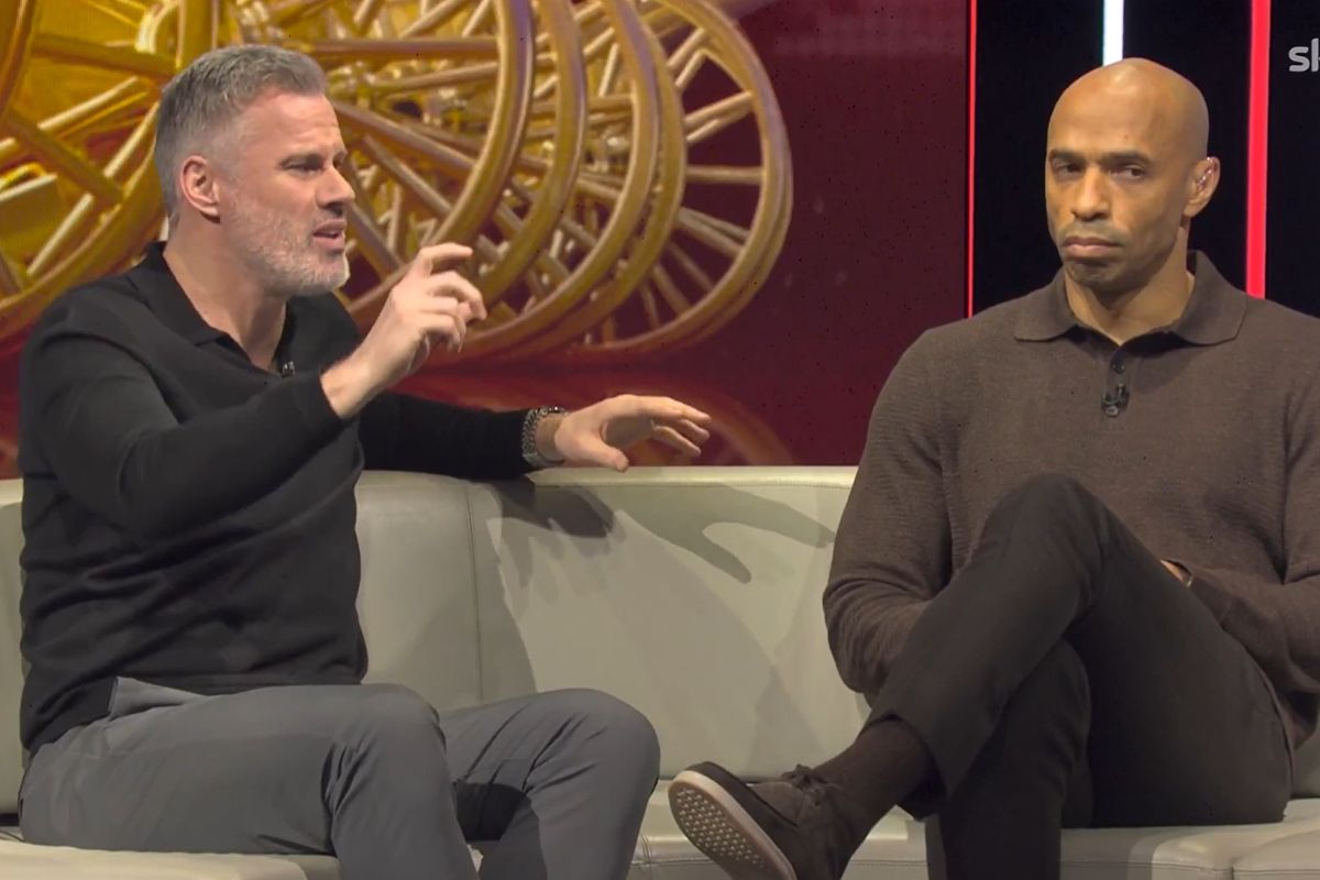 Jamie Carragher speaks alongside Thierry Henry