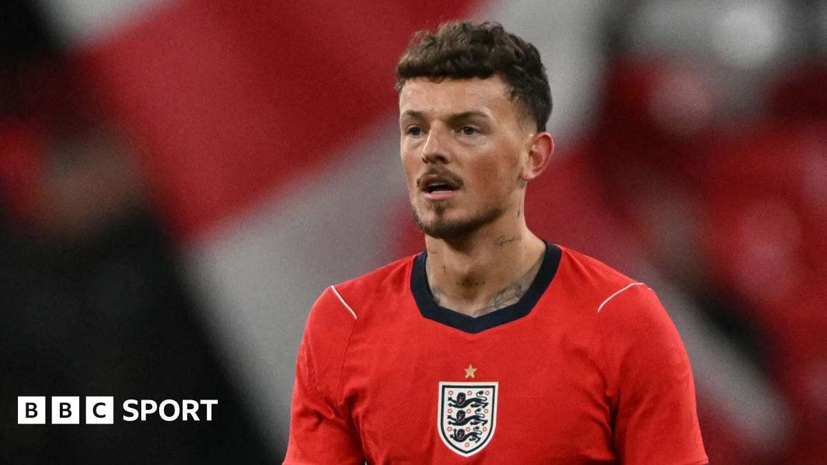 Ben White playing for England at Wembley