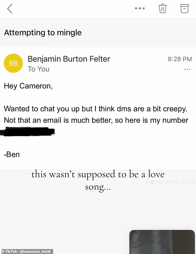 The Sparks forward shared the email that Felter sent her while they were at Stanford