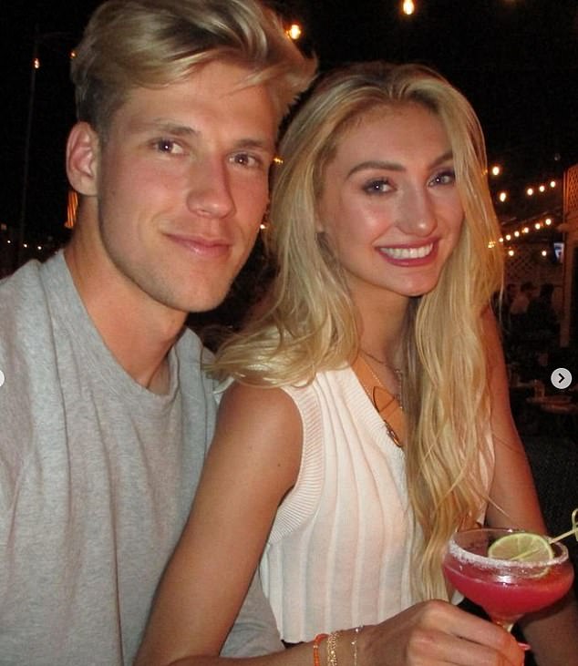 Cameron Brink is pictured with her fiance and former Stanford classmate, Ben Felter