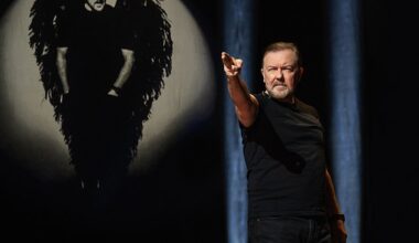 Rickey Gervais pictured on his latest Netflix special Mortality which came out in December last year