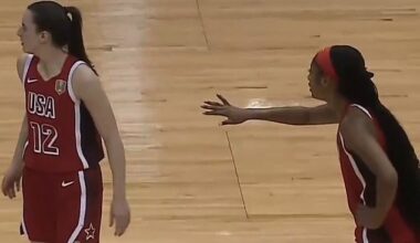 Caitlin Clark appeared to snub Angel Reese when she checked in for Team USA on Thursday