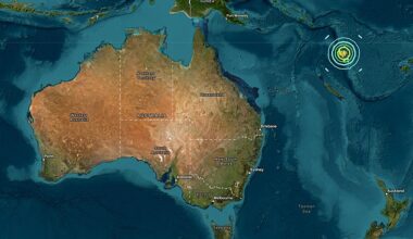The magnitude 7.3 quake struck the Pacific nation of Vanuatu about 8.45pm Monday