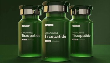 A computer rendering of vials of compounded tirzepatide.