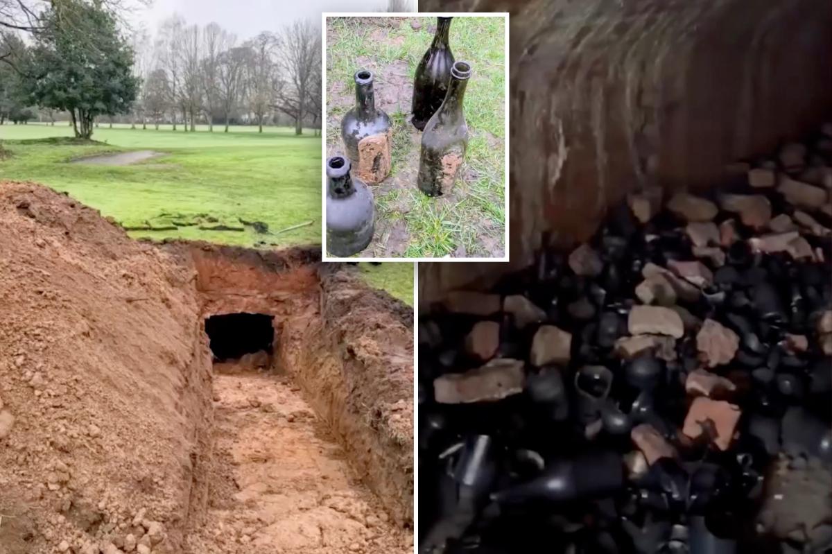 Sink hole at golf course reveals long-lost 19th century wine cellar