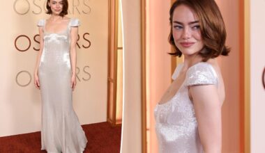 Emma Stone is ethereal in backless gown on Oscars 2026 red carpet
