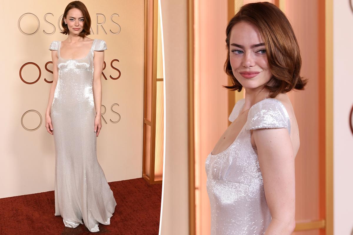 Emma Stone is ethereal in backless gown on Oscars 2026 red carpet