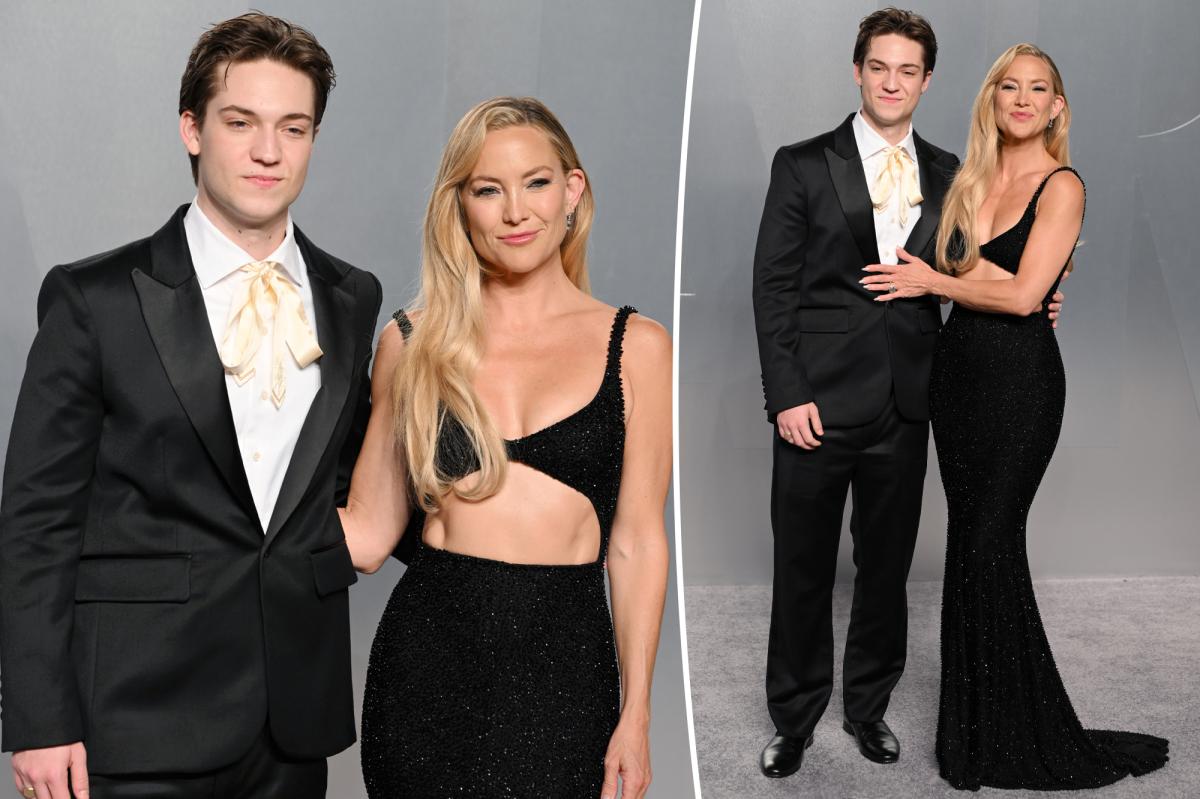 Kate Hudson's son Ryder, 22, towers over actress at 2026 Vanity Fair Oscars Party