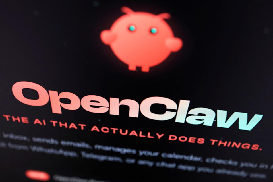 The logo of OpenClaw, an open-source AI assistant, is seen on the software's website in this illustration picture taken March 12, 2026. REUTERS/Florence Lo/Illustration